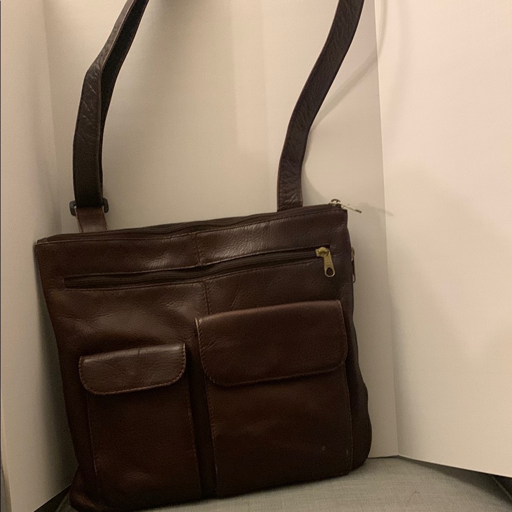 HOBO Brown Leather Hobo Bag Functional Design